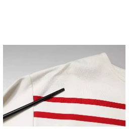 White Red Stripes Cotton Long Sleeves Top