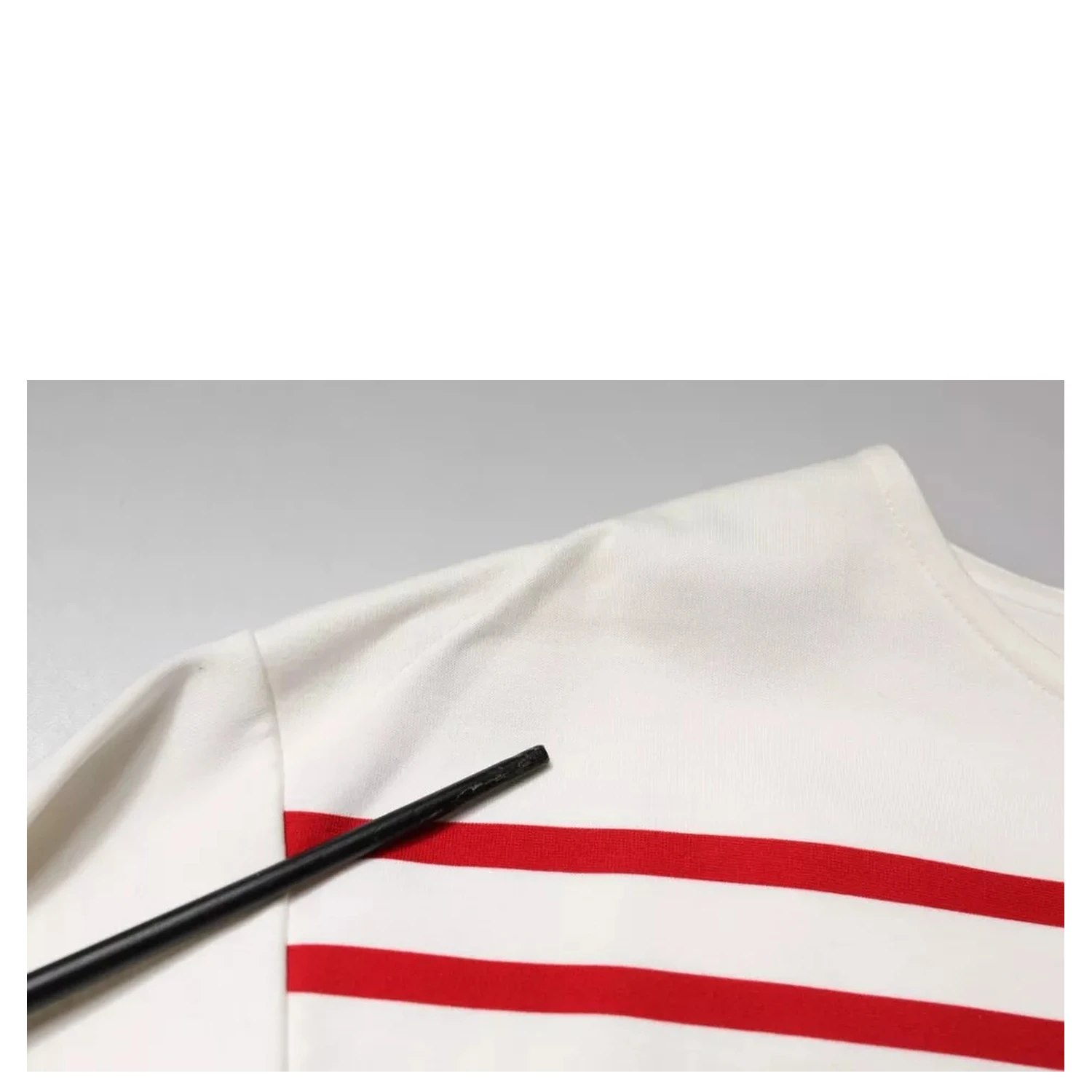 White Red Stripes Cotton Long Sleeves Top