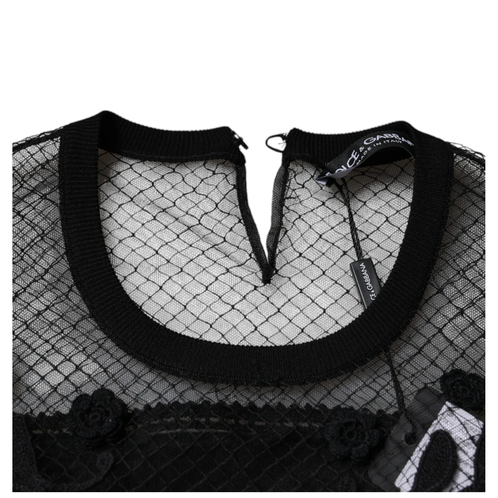 Black Floral Lace Short Sleeves Blouse Top