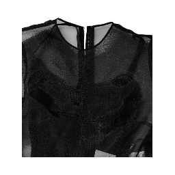 Black Tulle A-line Midi Cocktail Gown Dress