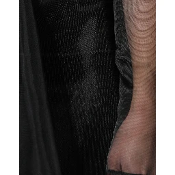 Black Tulle A-line Midi Cocktail Gown Dress