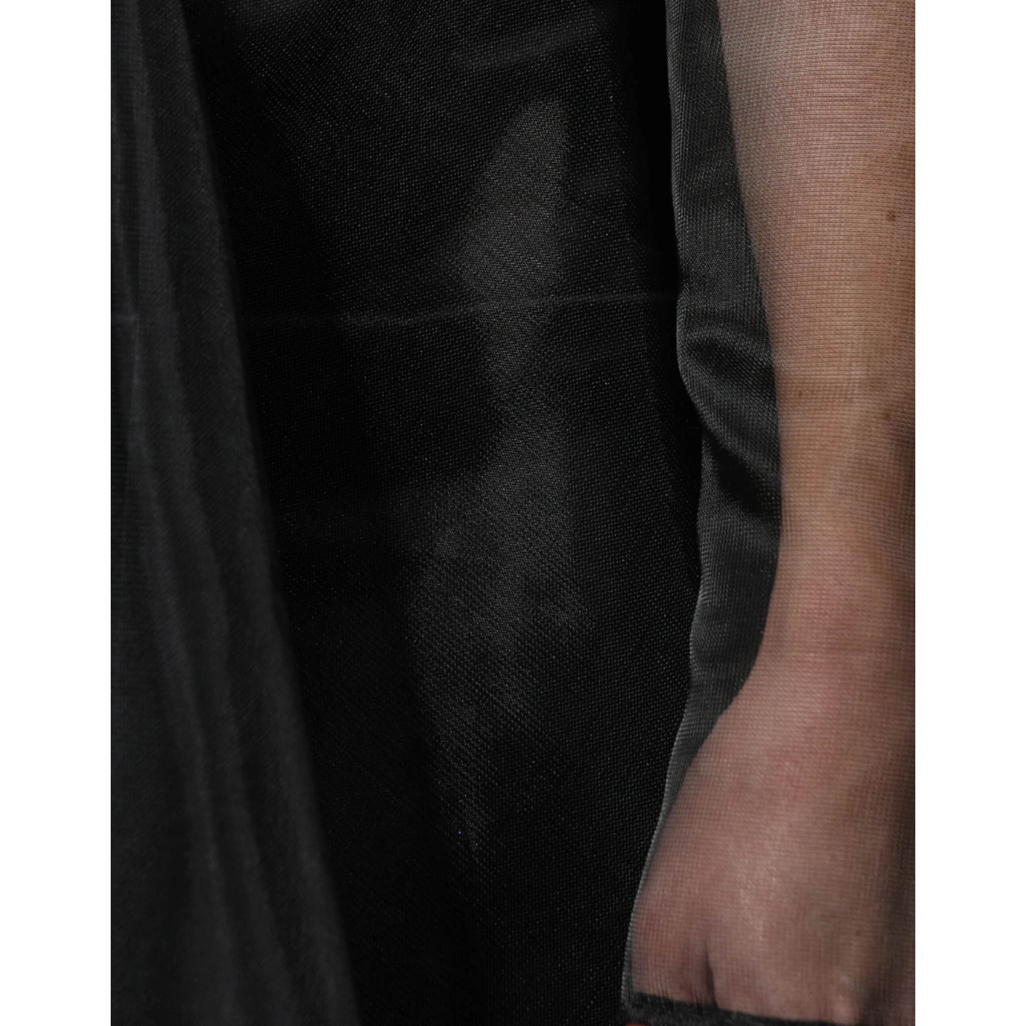 Black Tulle A-line Midi Cocktail Gown Dress