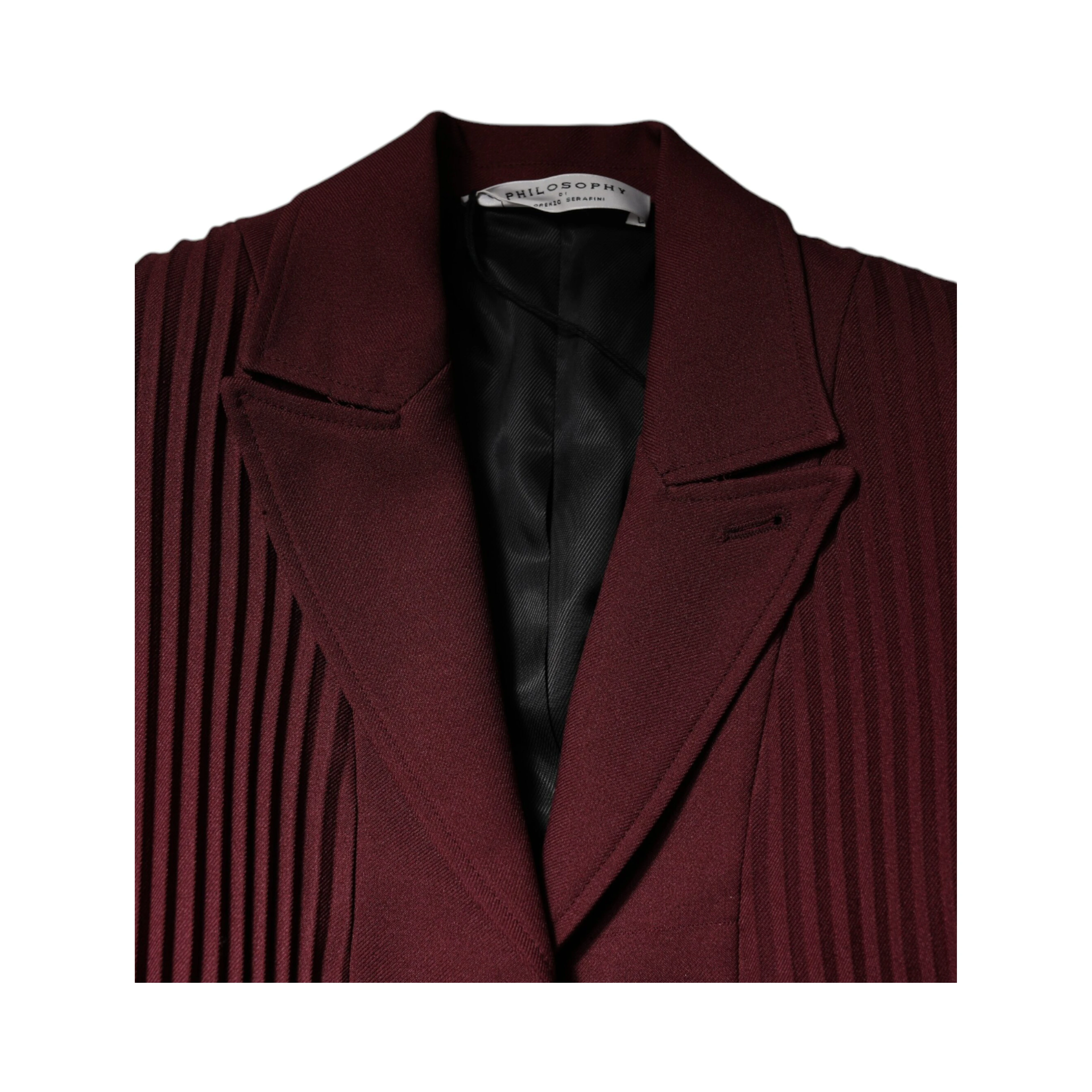 Maroon Belted Button Down Dress