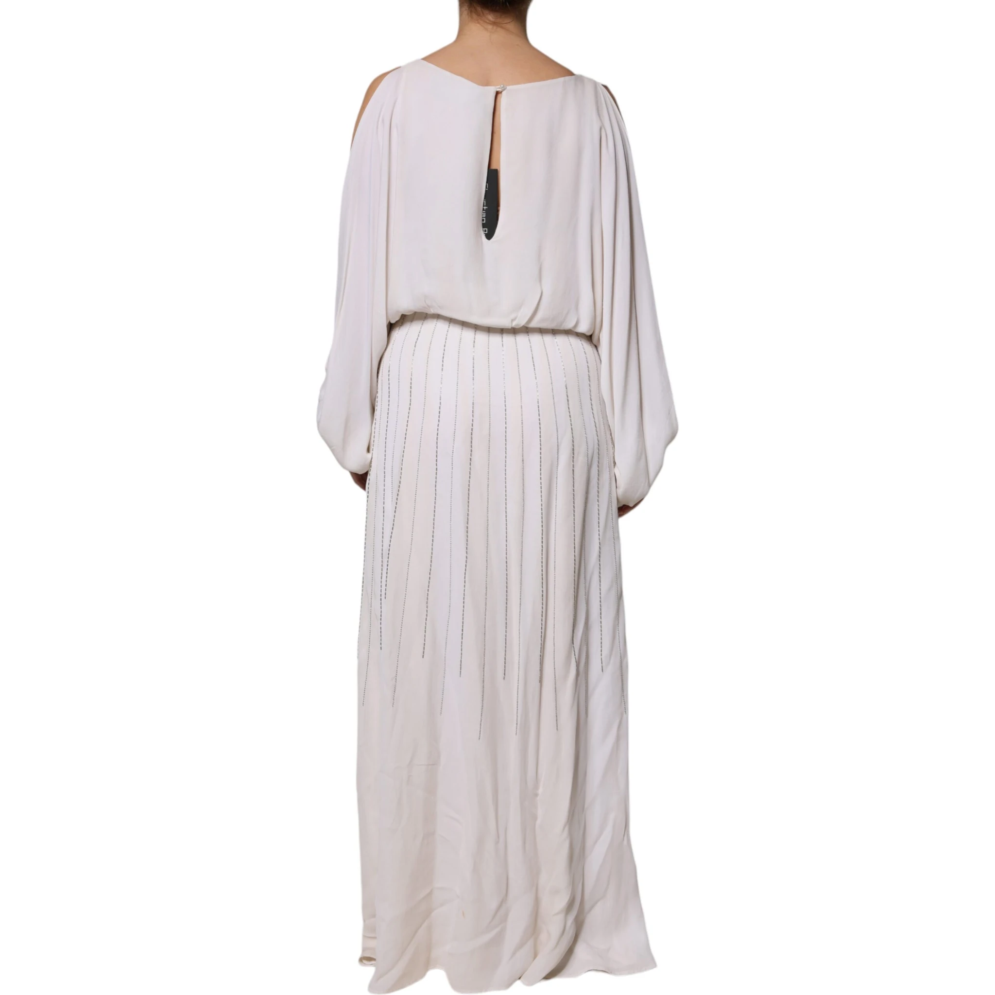 Off White Embellished Long Maxi Dress