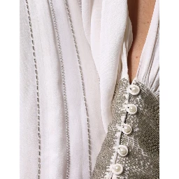 Off White Embellished Long Maxi Dress