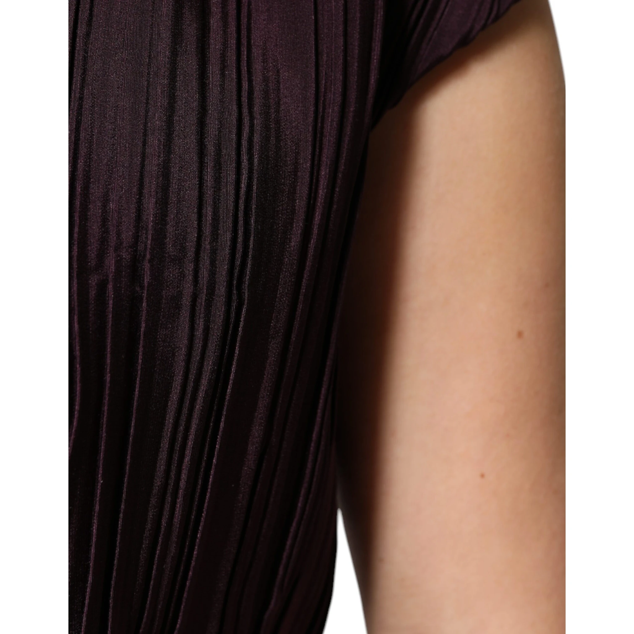 Brown Silk Short Sleeves Sheath Maxi Dress