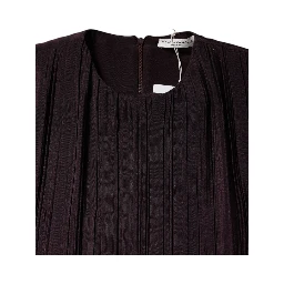 Brown Silk Short Sleeves Sheath Maxi Dress