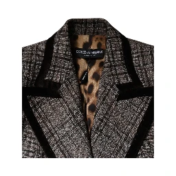 Brown Plaid Long Sleeve Cropped Coat Jacket
