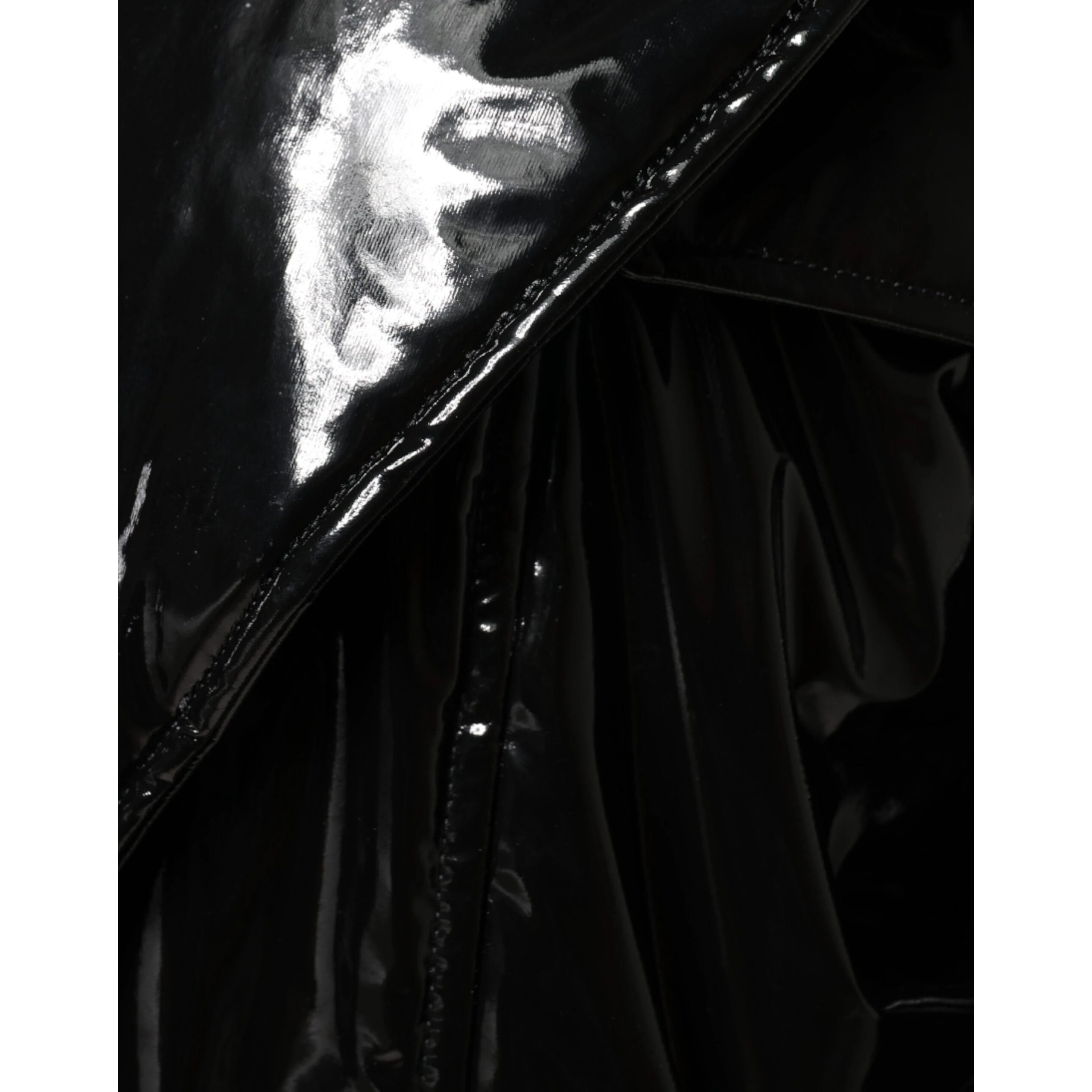 Black Polyester Button Down Blouson Jacket