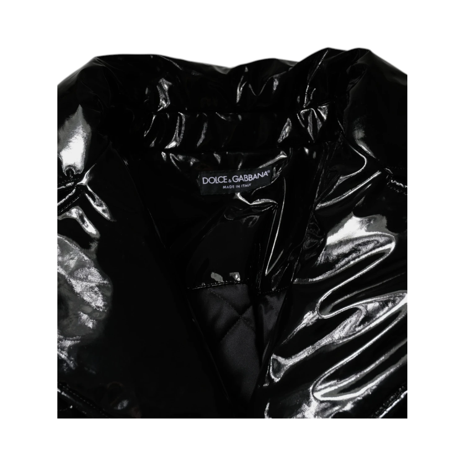 Black Polyester Button Down Blouson Jacket