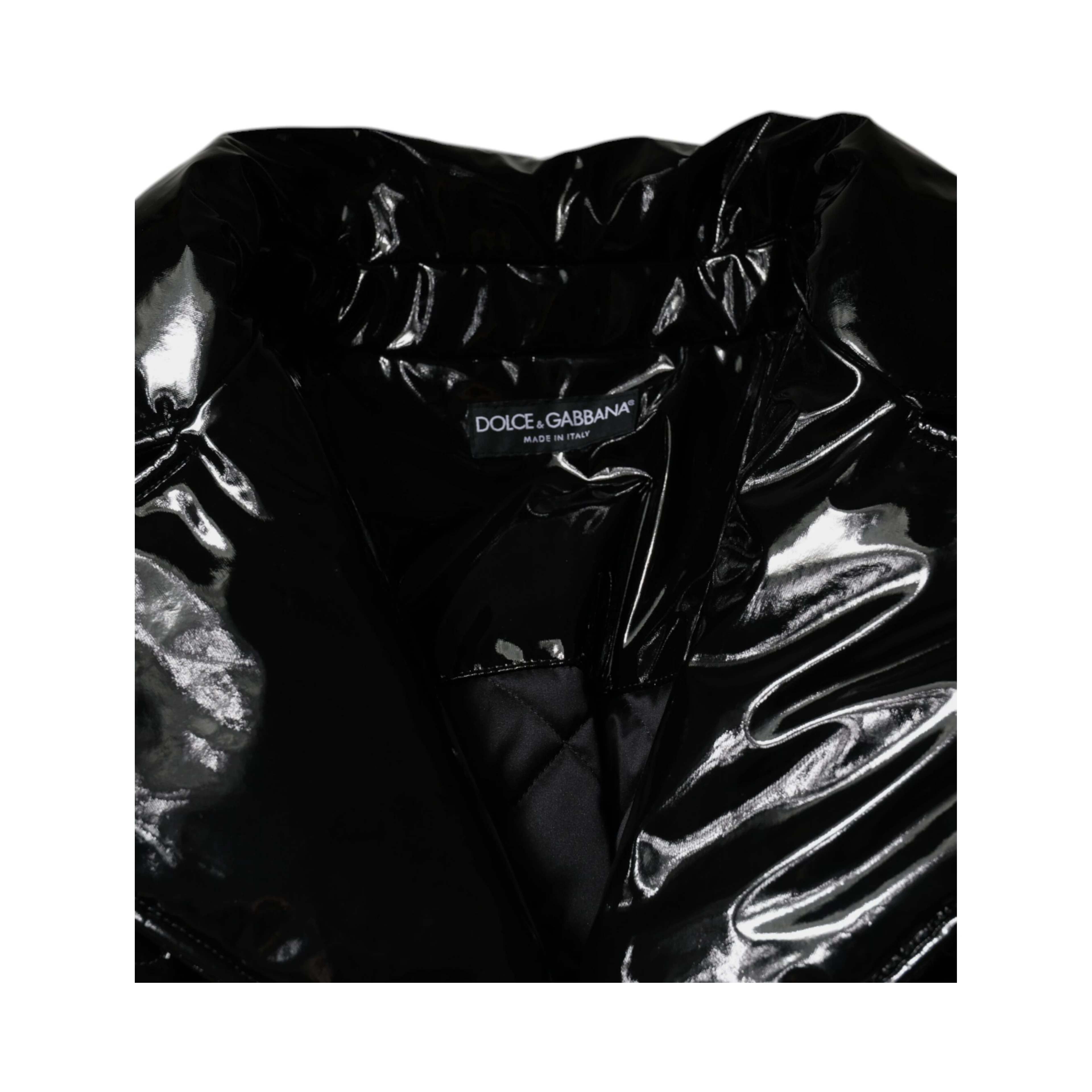 Black Polyester Button Down Blouson Jacket