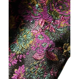 Multicolor Floral Jacquard Cropped Jacket