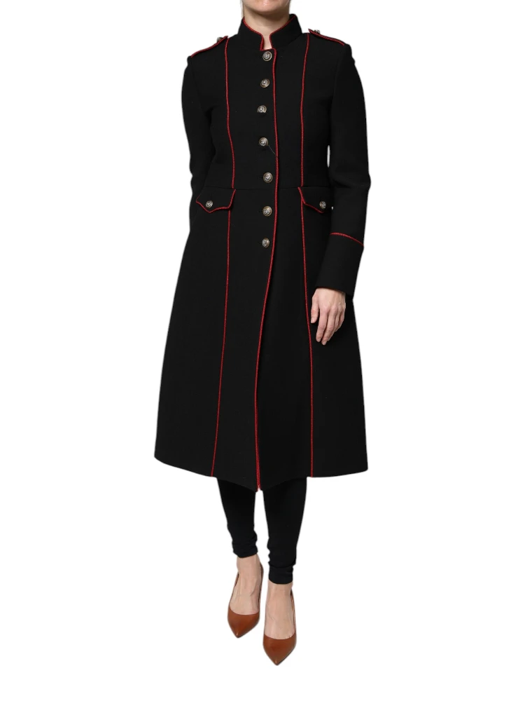 Black Single Breasted Trench Coat Jacket