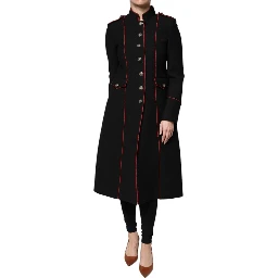 Black Single Breasted Trench Coat Jacket