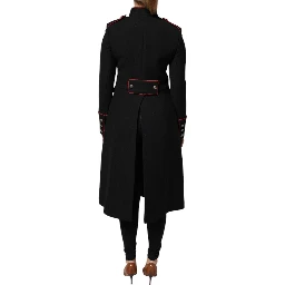 Black Single Breasted Trench Coat Jacket