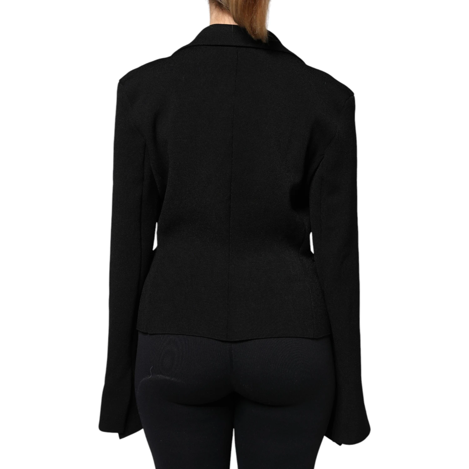 Black Viscose Single Breasted Blazer Jacket