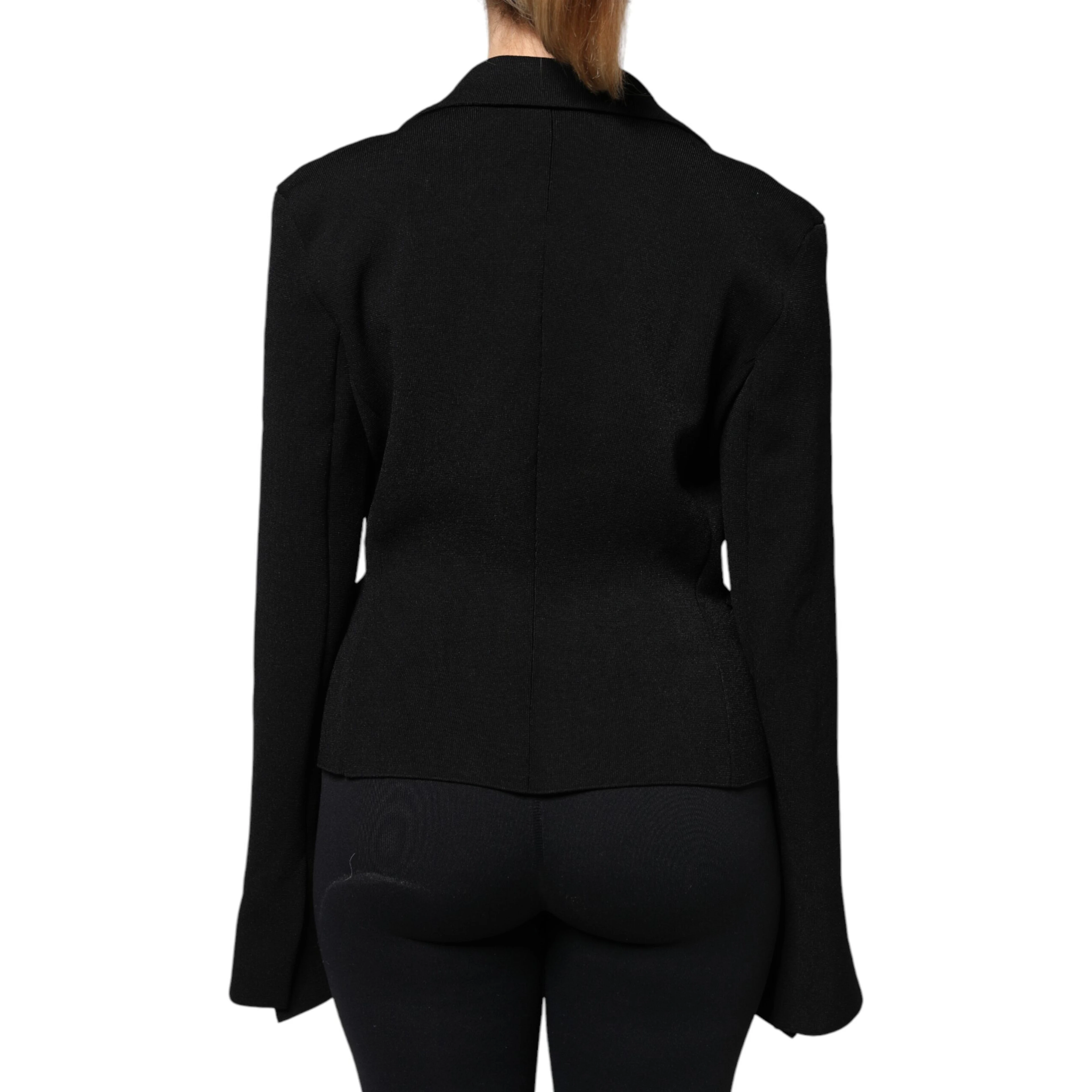 Black Viscose Single Breasted Blazer Jacket