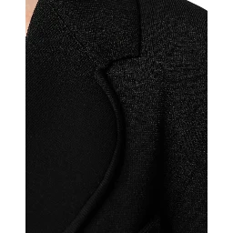 Black Viscose Single Breasted Blazer Jacket