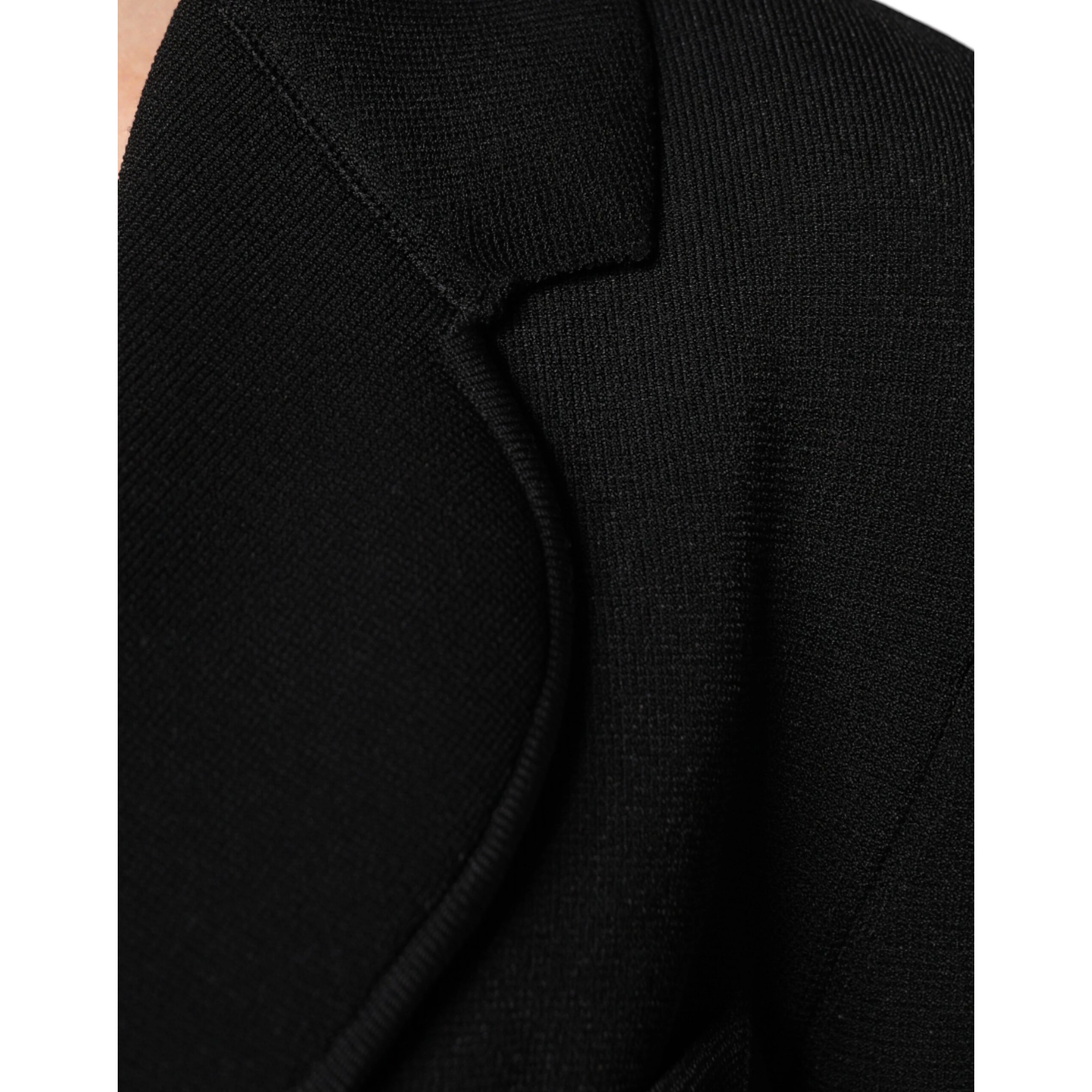 Black Viscose Single Breasted Blazer Jacket
