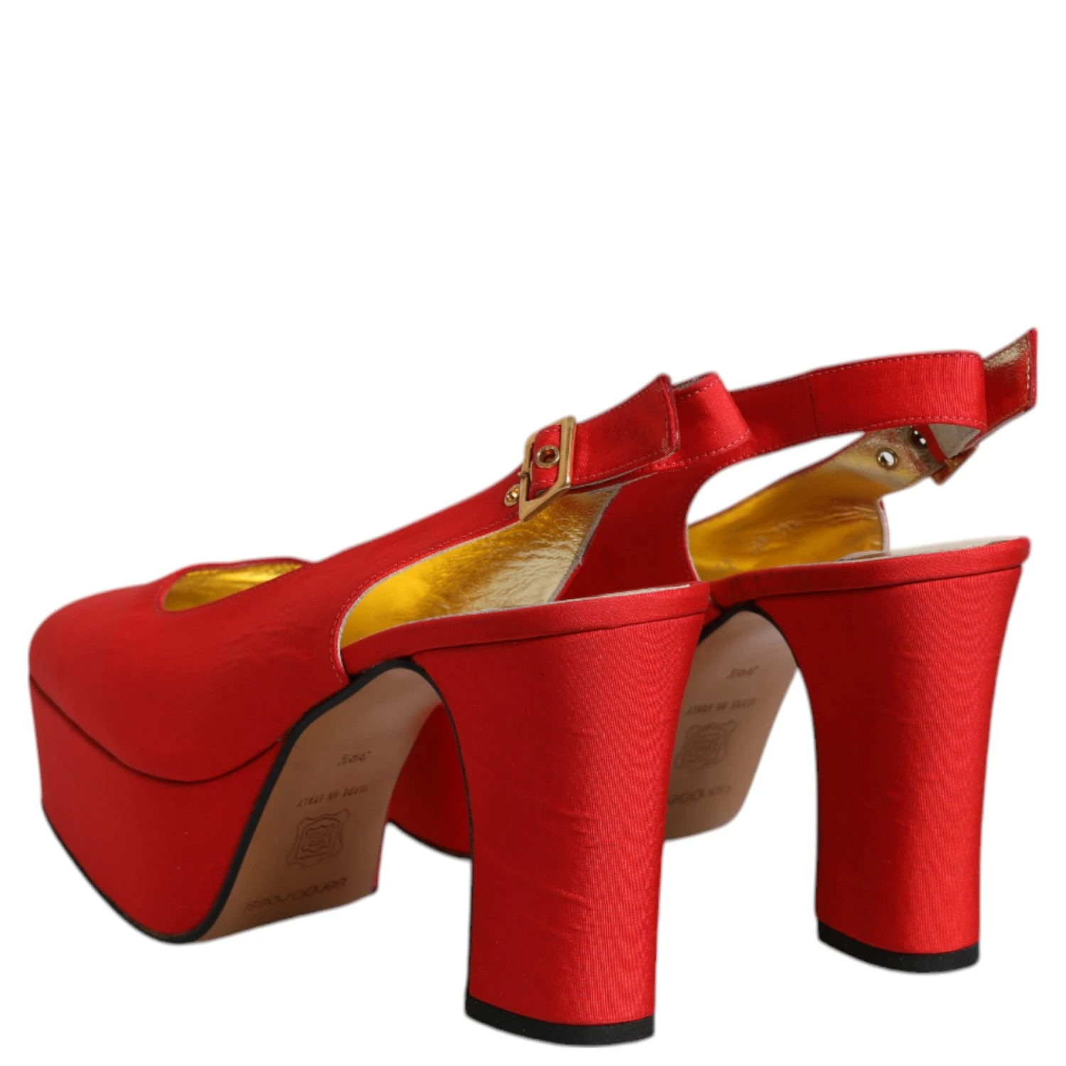Red Platform Slingback Heels Sandals Shoes