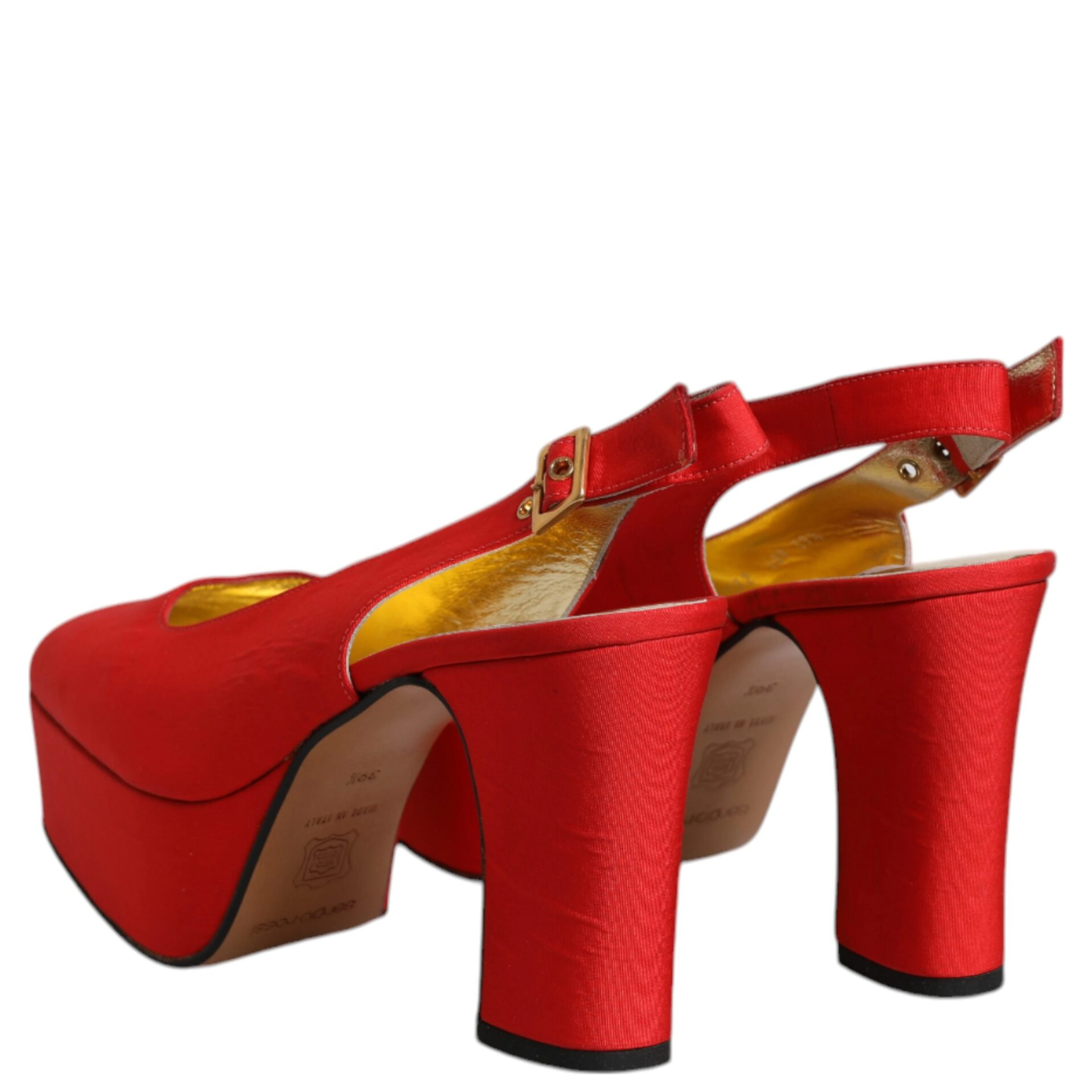 Red Platform Slingback Heels Sandals Shoes