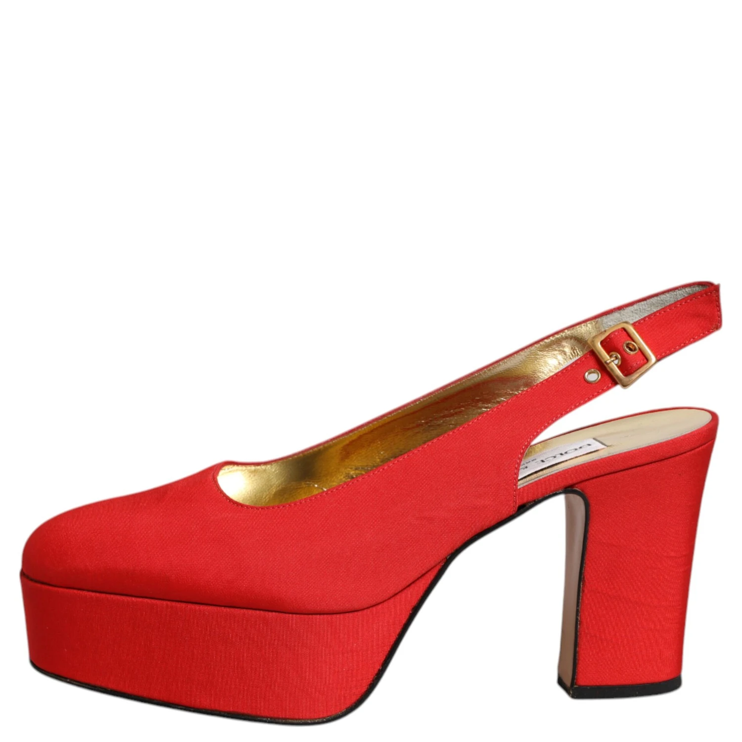 Red Platform Slingback Heels Sandals Shoes