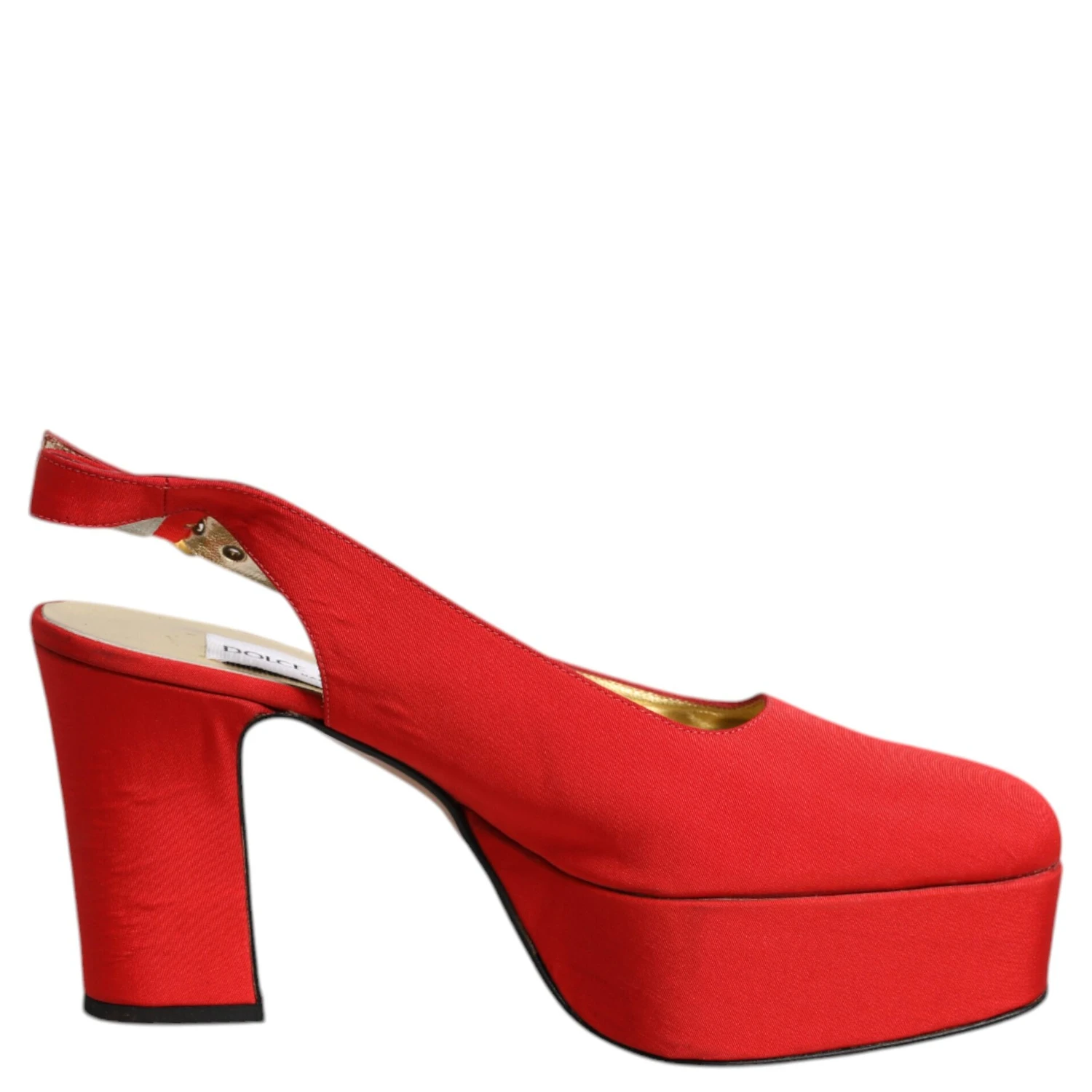 Red Platform Slingback Heels Sandals Shoes