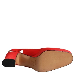 Red Platform Slingback Heels Sandals Shoes