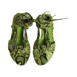 Green Animal Print Ankle Wrap Sandals Shoes