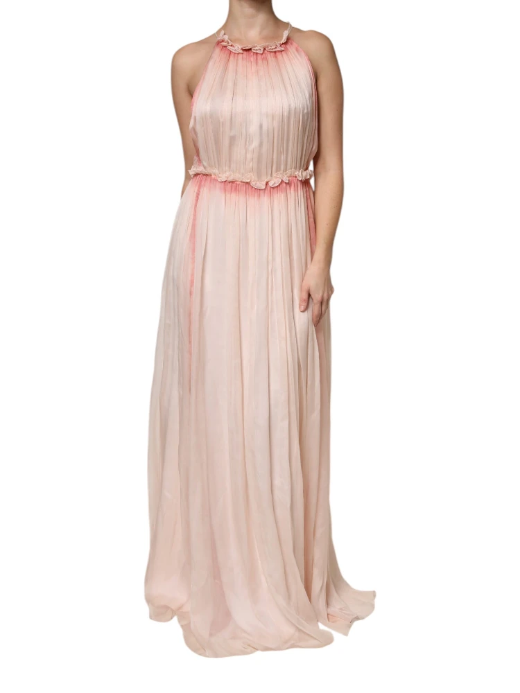 Pink Sleeveless Pleated A-line Maxi Dress alternative