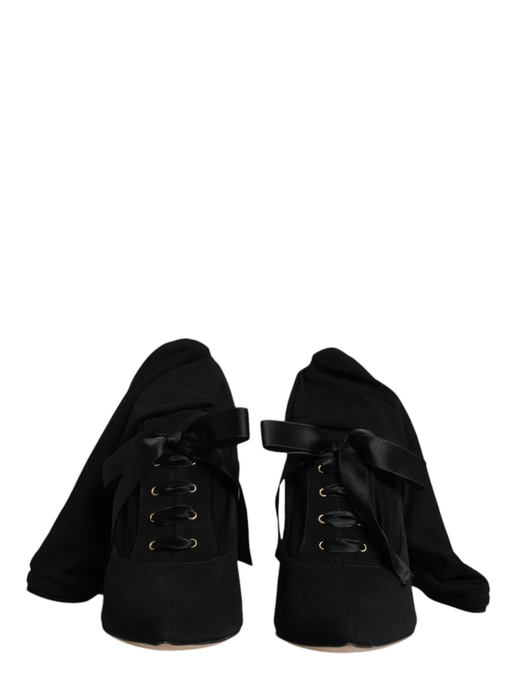 Black Stiletto Heels Mid Calf Boots Shoes alternative