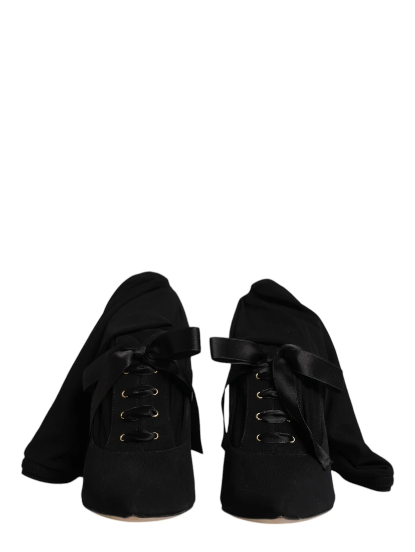 Black Stiletto Heels Mid Calf Boots Shoes