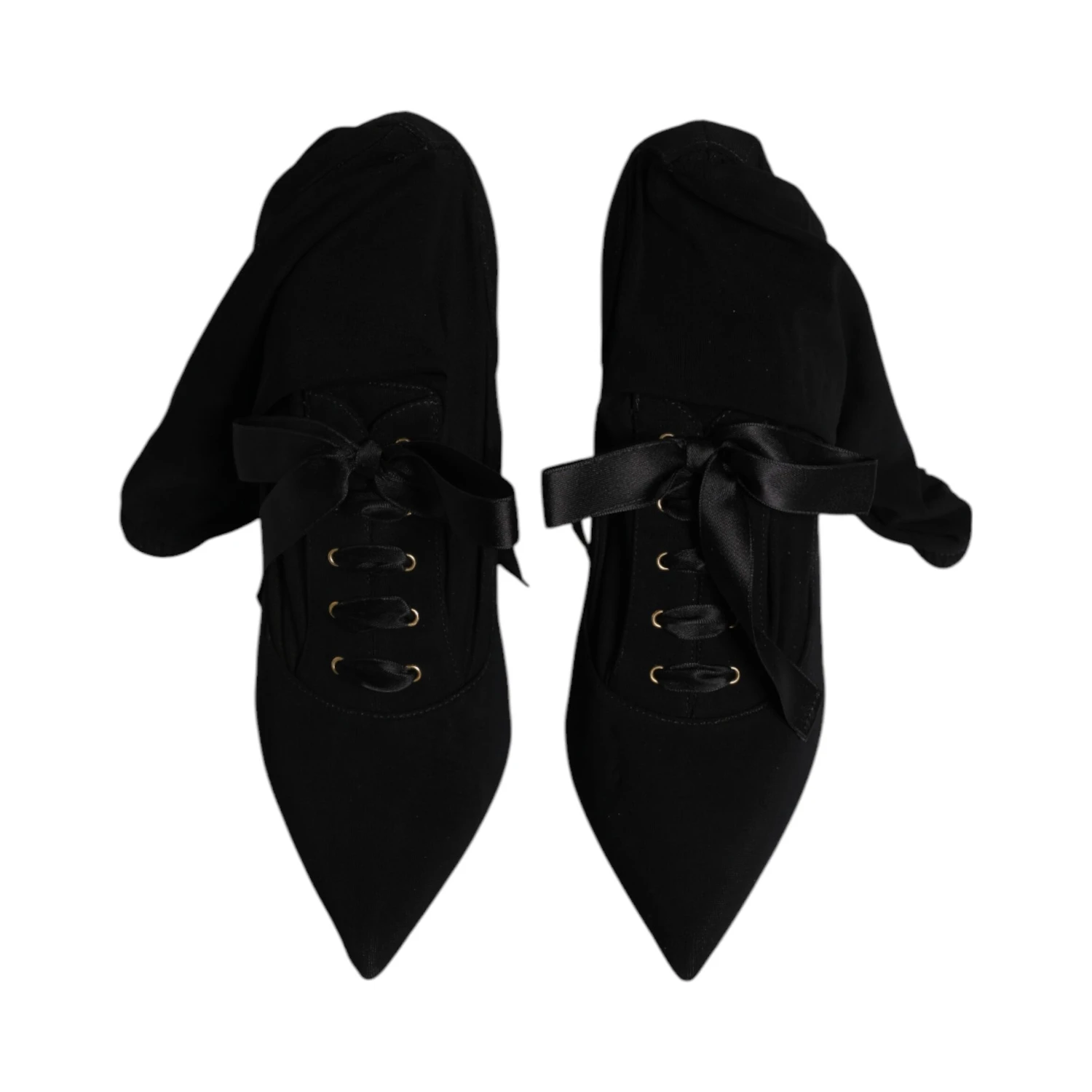 Black Stiletto Heels Mid Calf Boots Shoes