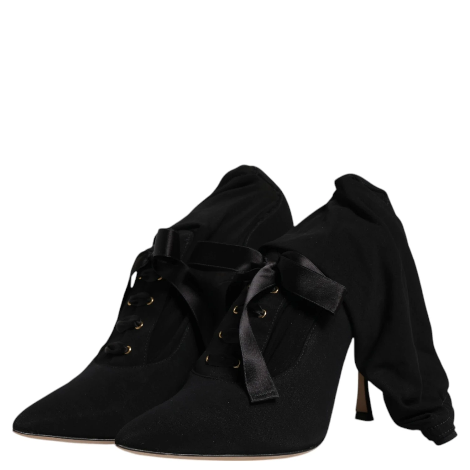 Black Stiletto Heels Mid Calf Boots Shoes