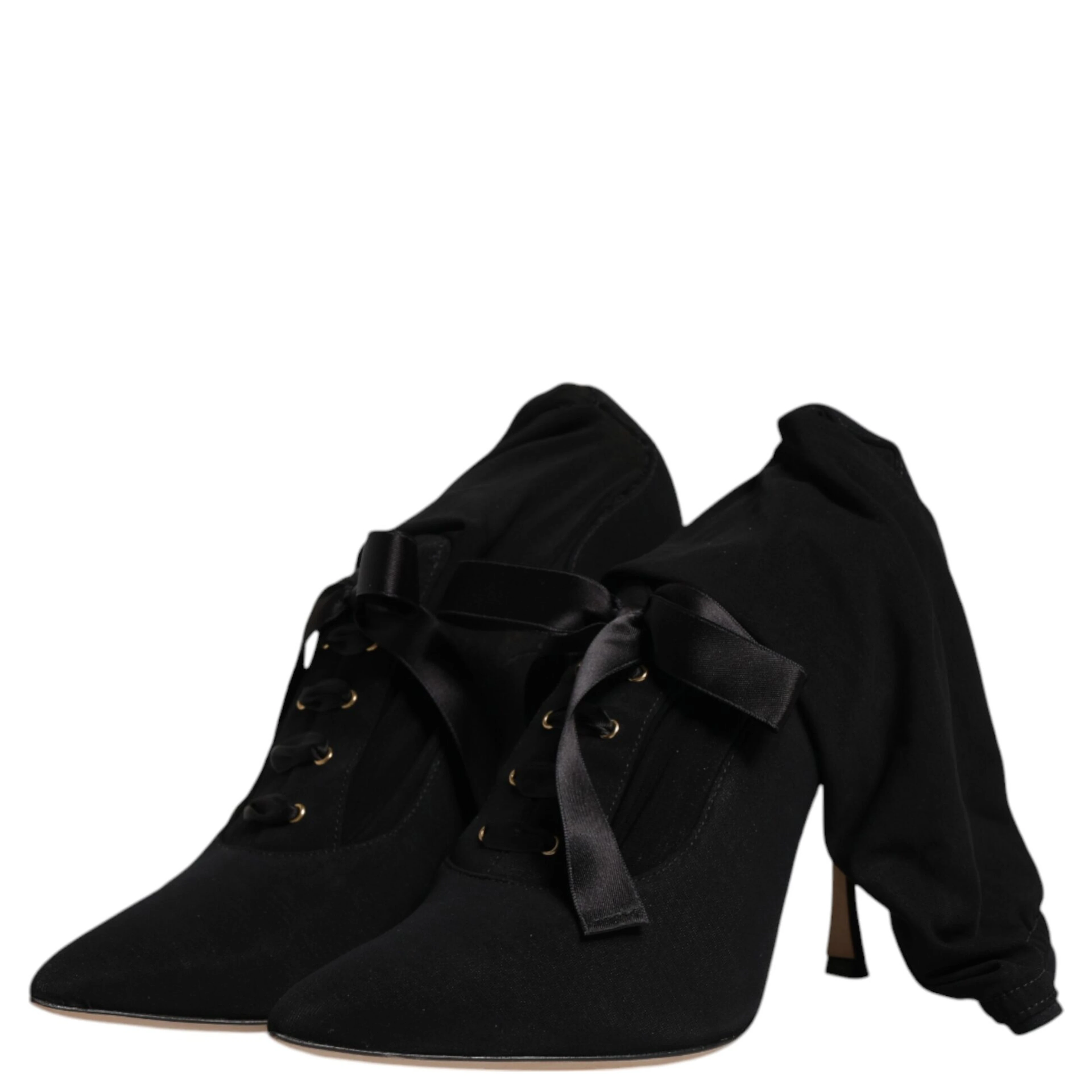Black Stiletto Heels Mid Calf Boots Shoes