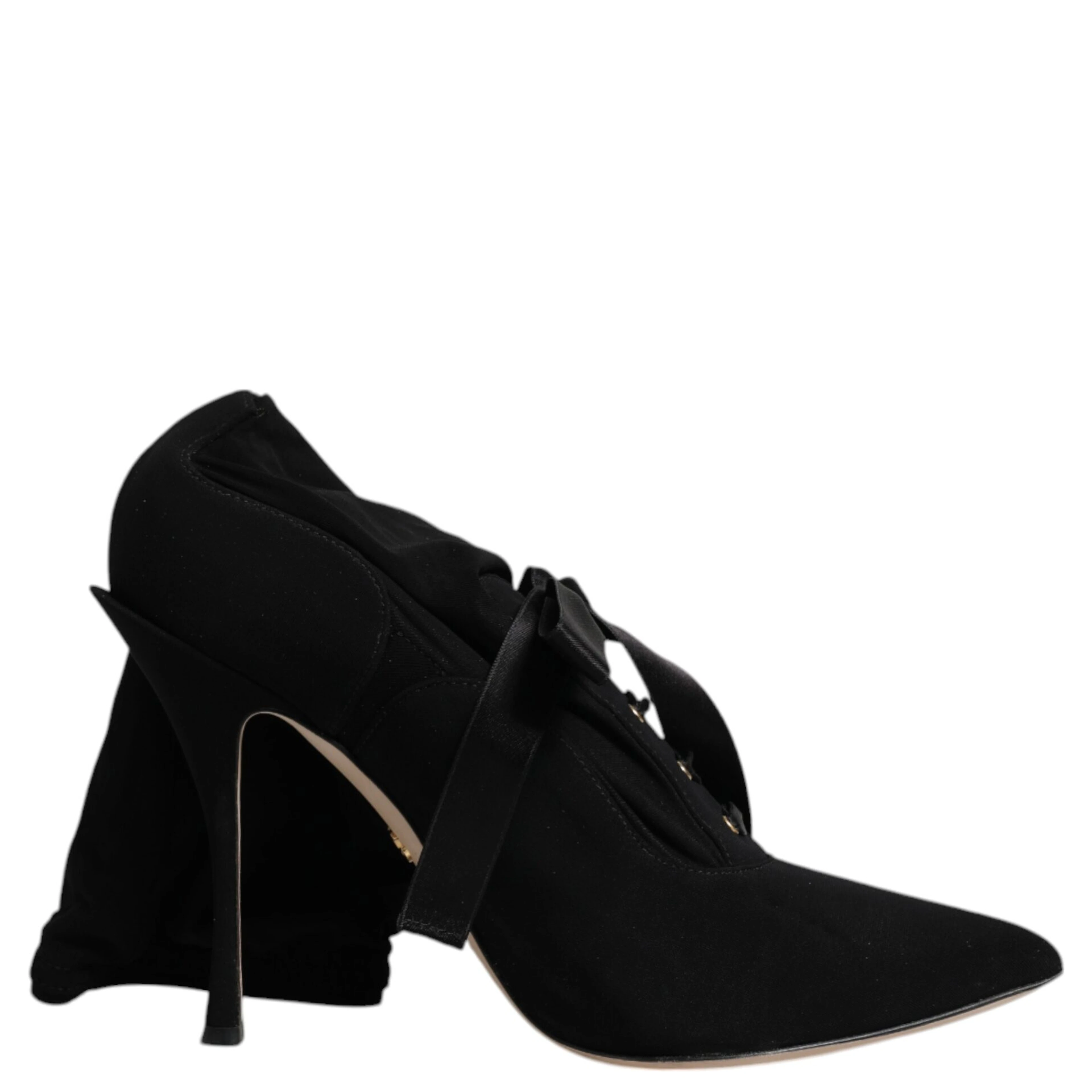 Black Stiletto Heels Mid Calf Boots Shoes