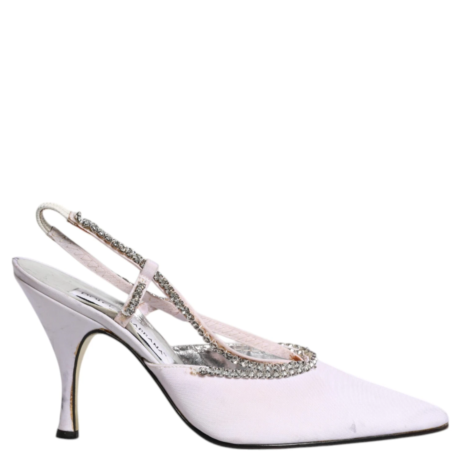 White Strass Crystal Slingbacks Pumps Shoes