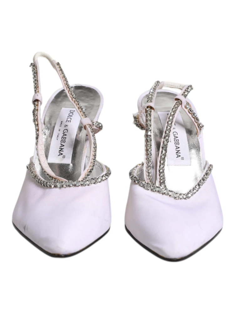 White Strass Crystal Slingbacks Pumps Shoes alternative