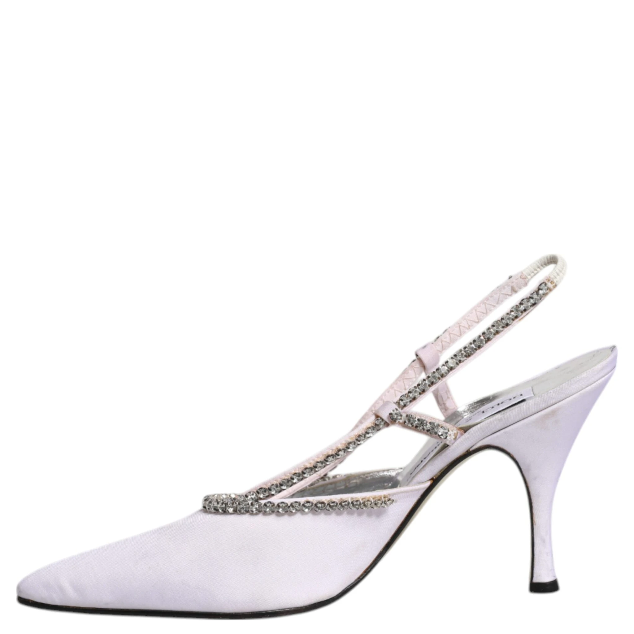 White Strass Crystal Slingbacks Pumps Shoes