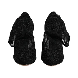 Black Tulle Stretch Heels Mid Calf Boots Shoes