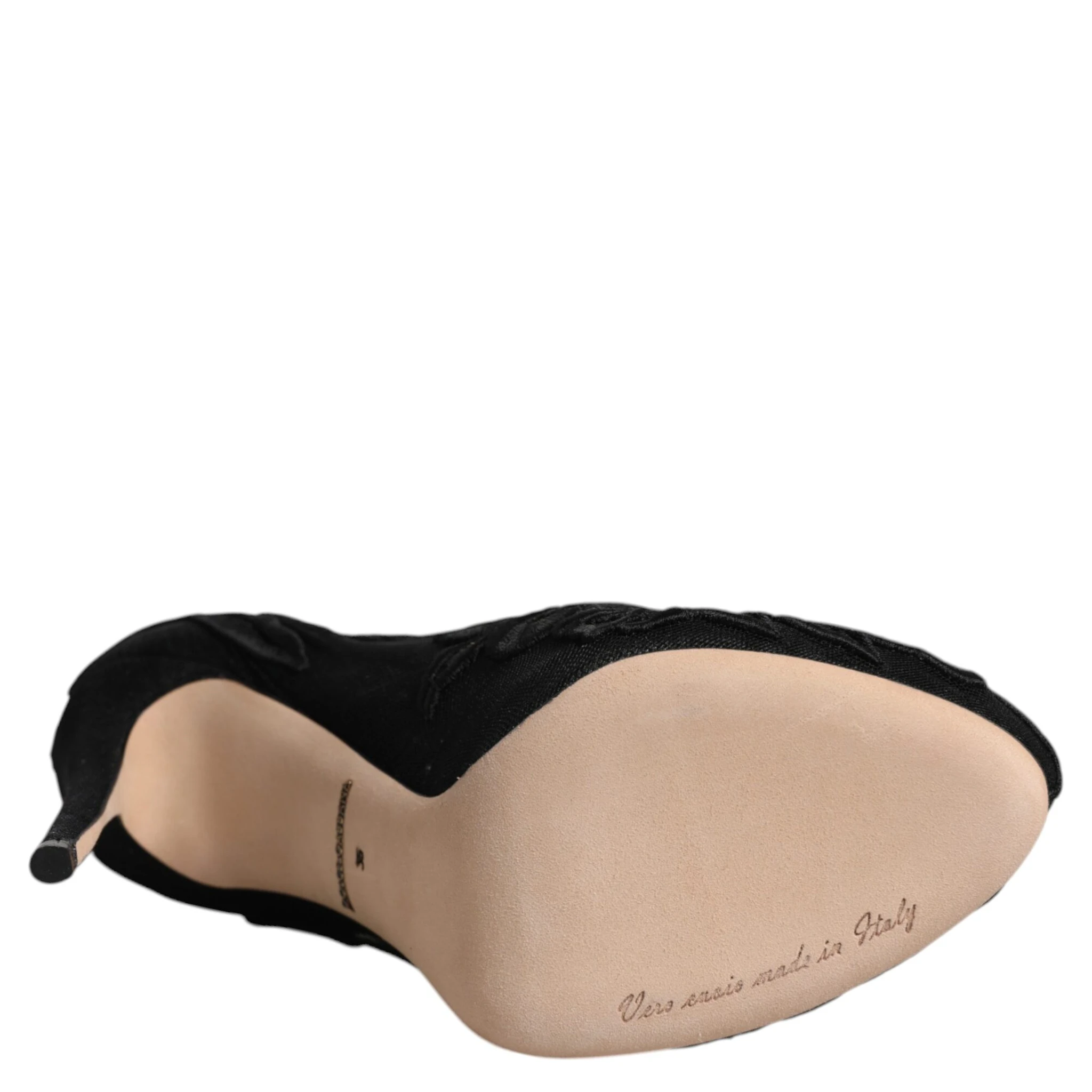 Black Tulle Stretch Heels Mid Calf Boots Shoes