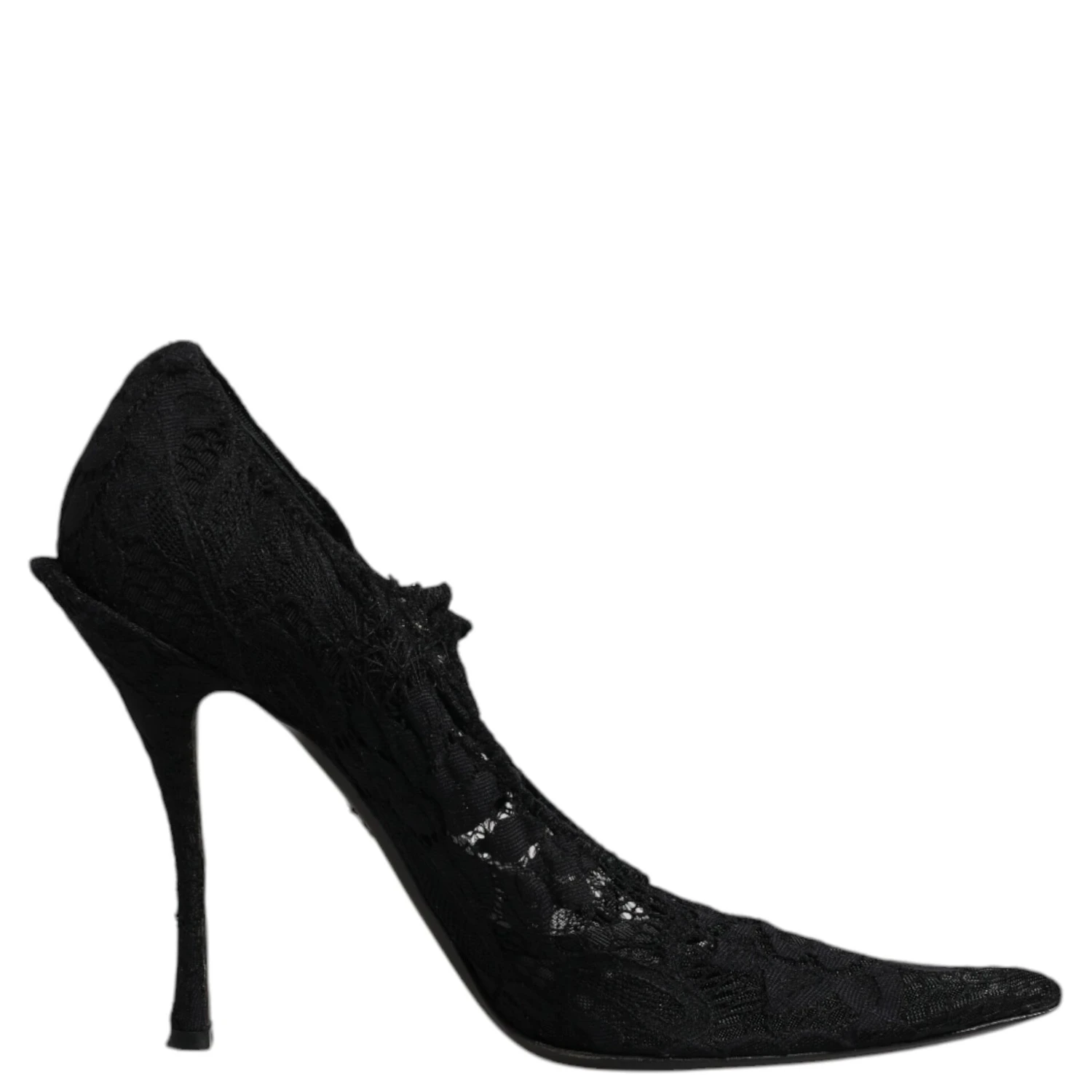 Black Lace Crystals Mary Jane Pumps Shoes
