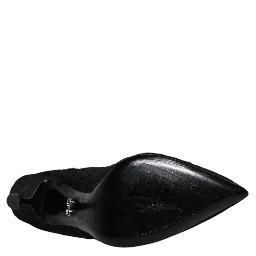 Black Lace Crystals Mary Jane Pumps Shoes