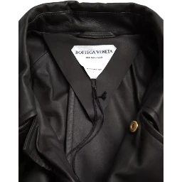 Black Leather Men Waterproof Trenchcoat Jacket