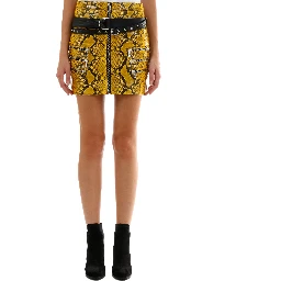 Yellow Python Leather Skirt