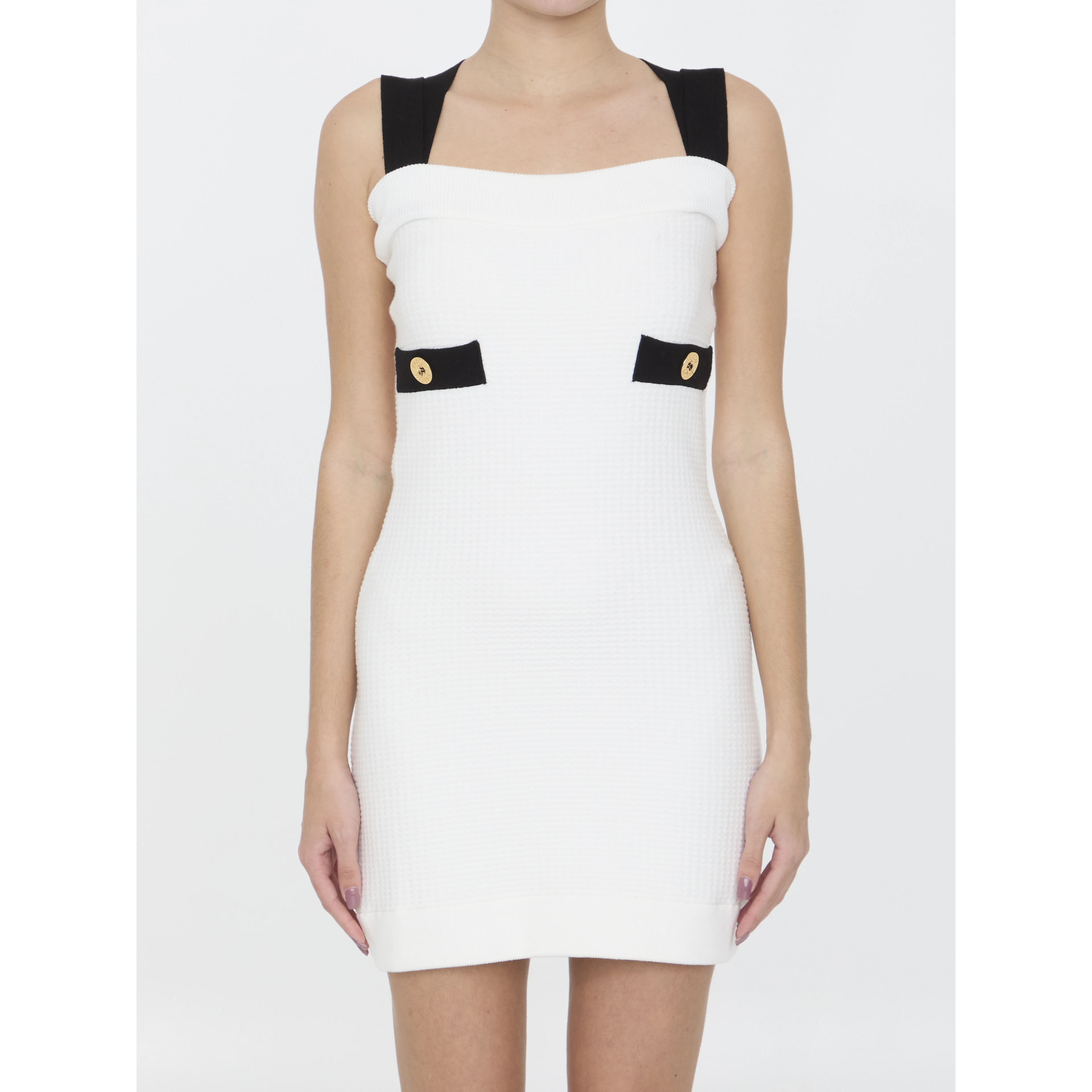 Crossed Straps Mini Dress In White