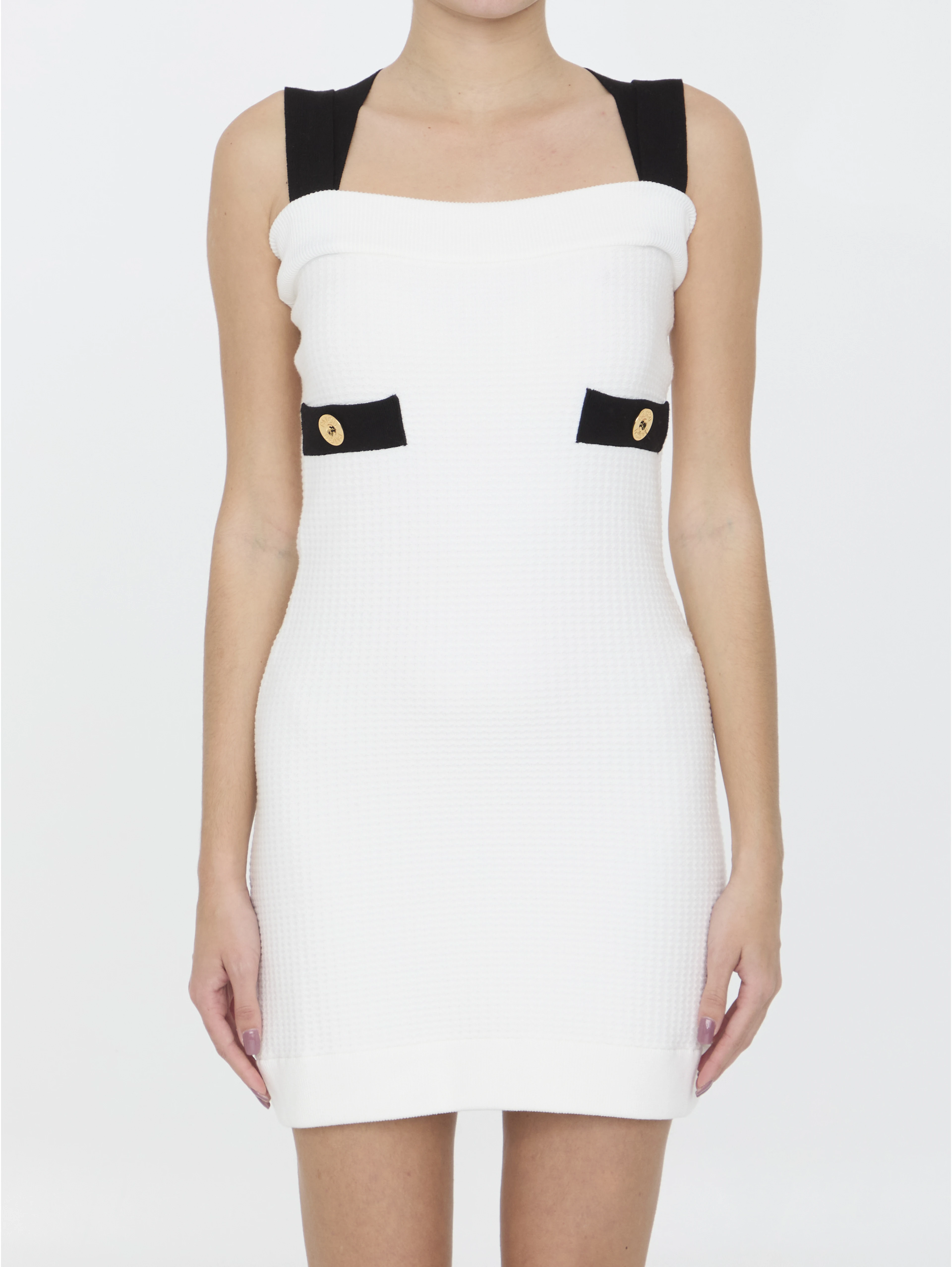 Crossed Straps Mini Dress In White
