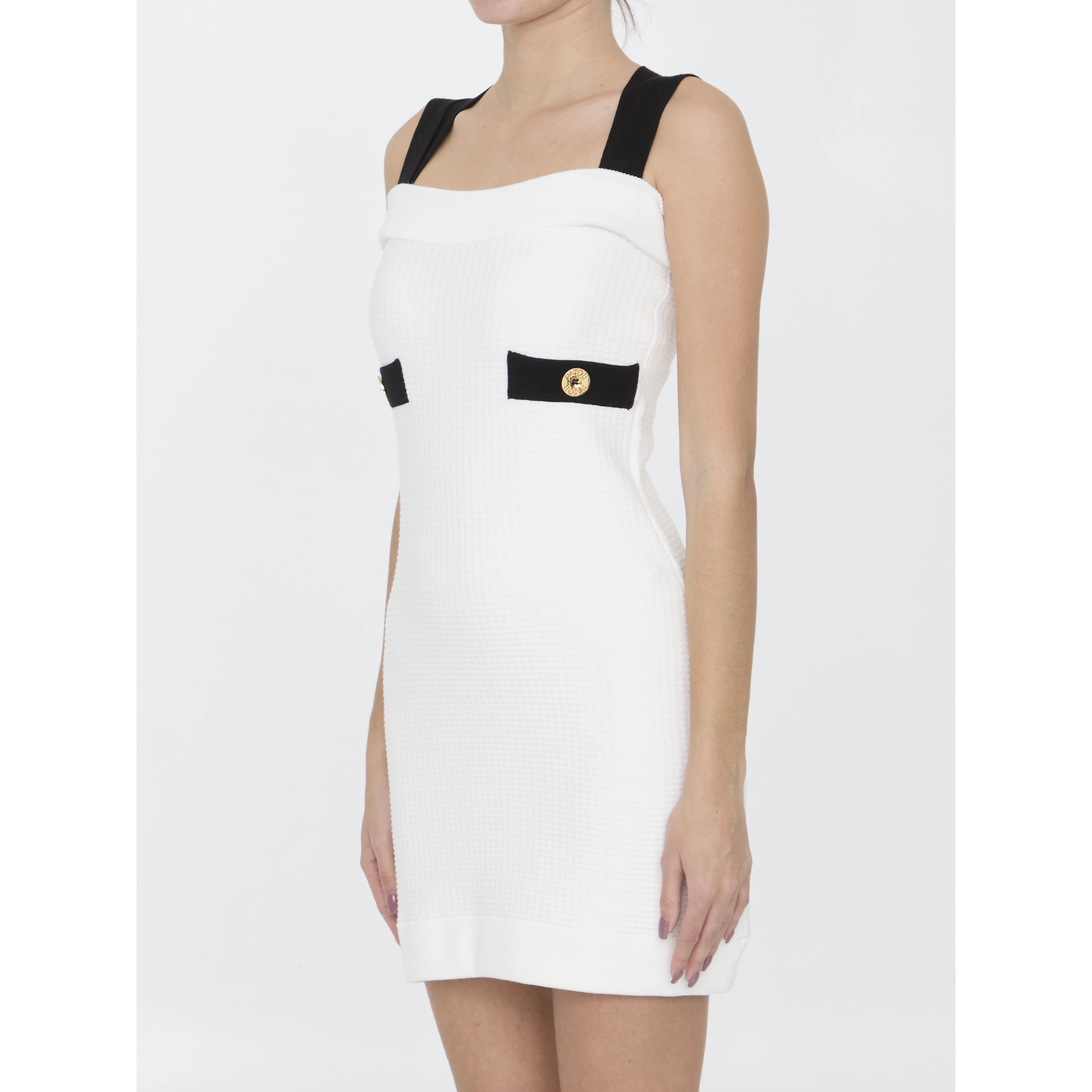 Crossed Straps Mini Dress In White