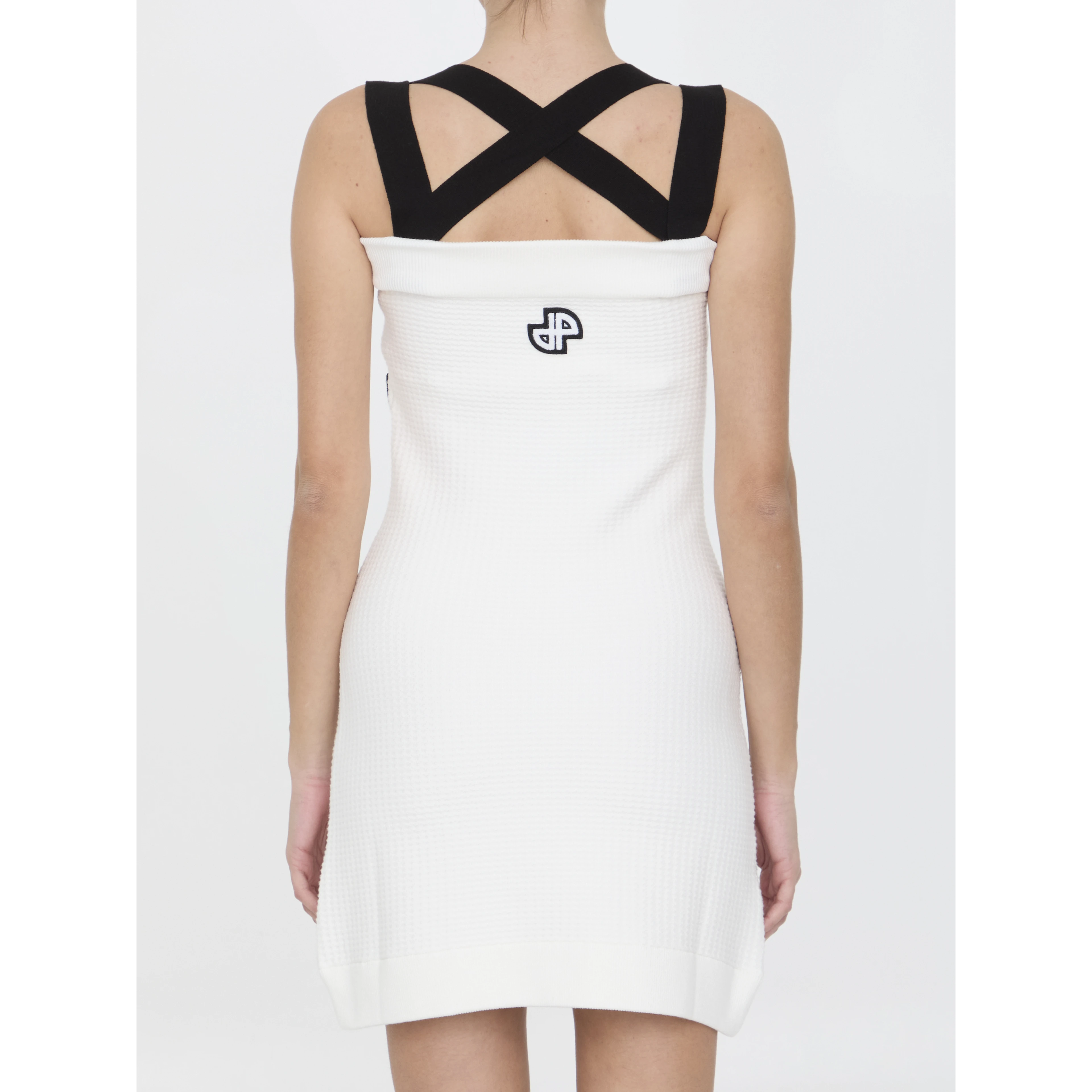 Crossed Straps Mini Dress In White
