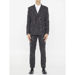 Pinstriped two-piece suit